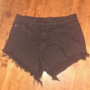 KanCan High Rise Black Denim Distressed Cut Off 29 Shorts